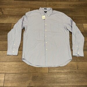 NEW J Crew Mens Flex Washed Large Shirt Classic Pink Blue Plaid Long Sleeve NWT